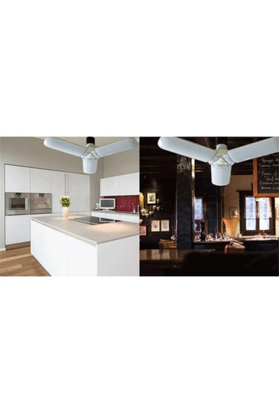Ucuz Geldi Pervane Led Ampul 3 Kollu Katlanabilir 40w 6500k Beyaz Işık Yaprak Led Ampul - Resim 8