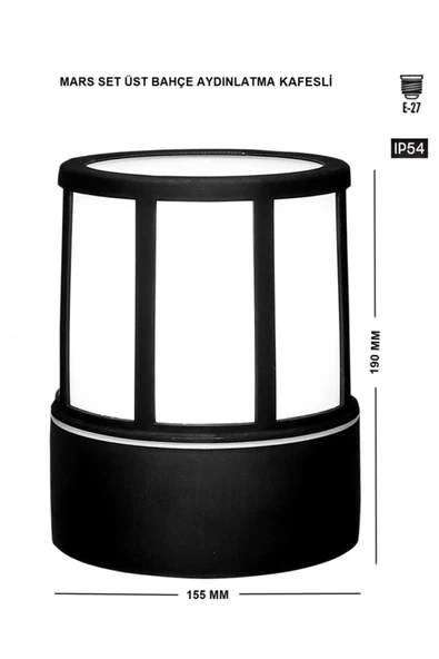 Ucuz Geldi Mars Kafesli Set Üstü Bahçe Lambası - Bahçe Tavan Lambası Zita Bahçe Aydınlatması 19 Cm Ip54 220v - 4