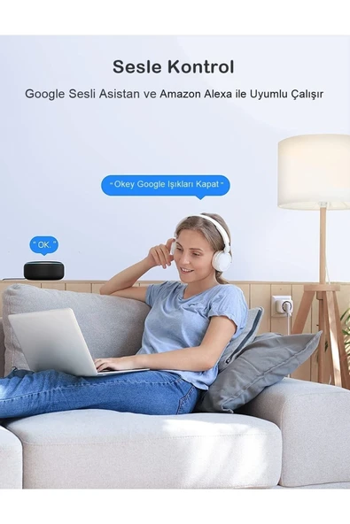 Ucuz Geldi Akıllı Priz Uzaktan Kontrol  Programlanabilir Zaman Ayarlı  Sesle Kontrol  16a Cata Wifi Priz - Resim 3