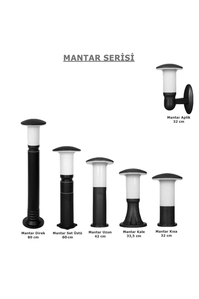 Ucuz Geldi Bahçe Lambaları Mantar Aplik Bahçe Aydınlatma Zita Bahçe Lambası Bahçe Aplik E27 Duy'lu - 4