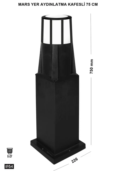Ucuz Geldi Mars Kafesli 75 Cm Bahçe Aydınlatma Lambası Zita Bahçe Lambası Set Üstü Yol Aydınlatma 220v Ip54 - Resim 2