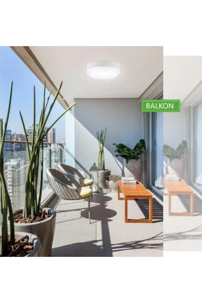 Ucuz Geldi Balkon Lambası Teras Lambası Artos 15w Yuvarlak Beyaz Banyo Lambası 6400k Beyaz Işık Tavan Lambası - 6
