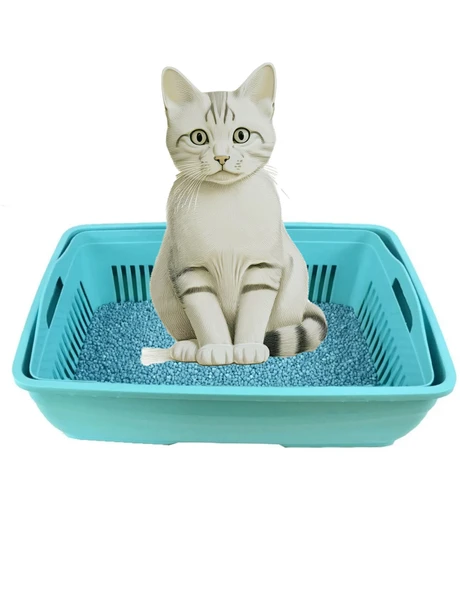 Açık Süzeçli Elekli Kedi Tuvaleti 37x49x17 cm - 2