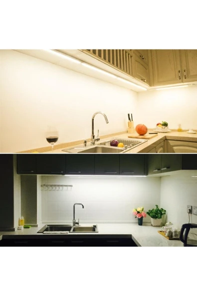 Ucuz Geldi Mutfak Tezgah Altı Aydınlatma Led Bant Armatür 20w 117,5 Cm Beyaz Işık 220v Mutfak Led Tezgah Işığı - 8