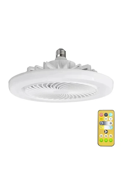Ucuz Geldi 42 Watt Vantilatör 3 Kademe Hız Dimlenebilir 3 Renk Led Işıklı Cata Poyraz Kumandalı Fan Led Ampul - 2