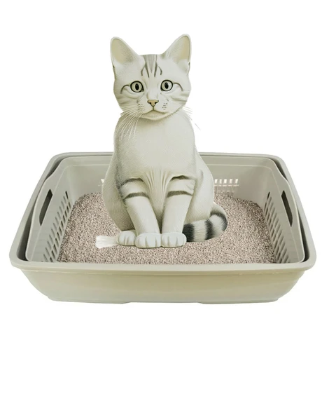 Açık Süzeçli Elekli Kedi Tuvaleti 37x49x17 cm