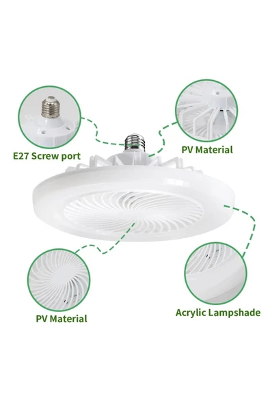 Ucuz Geldi 42 Watt Vantilatör 3 Kademe Hız Dimlenebilir 3 Renk Led Işıklı Cata Poyraz Kumandalı Fan Led Ampul - 5