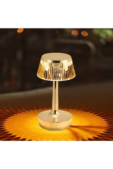 Ucuz Geldi Şarjlı Masa Lambası Dimmerli Dekoratif Abajur Cata Rio Dokunmatik Sunum Lambası 3 Renk Işık Modu - Resim 4