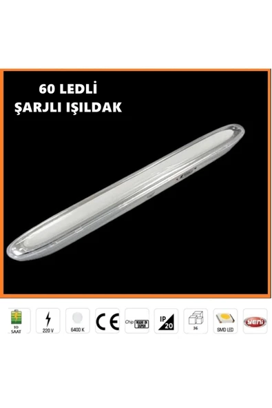 Ucuz Geldi Şarj Edilebilir 60 Led Işıldak Cata Tuna 6w Şarjlı Acil Durum Lambası Şarjlı Işıldak Kamp Lambası - 4