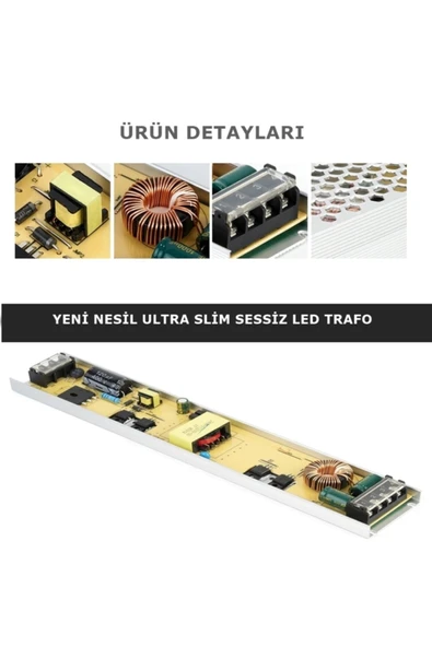 Coral Light Ultra Slim Sessiz Şerit Led Trafosu Metal Kasa 12v 12,5 Amper Led Trafo Adaptör - Resim 7