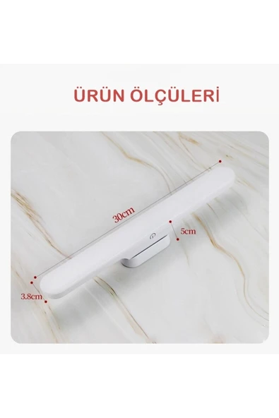 Ucuz Geldi Şarjlı Led Işık Mıknatıslı Led Aplik 3 Farklı Işık Şarjlı Martı Ledli Aplik Siyah Cata Led Lamba - 8