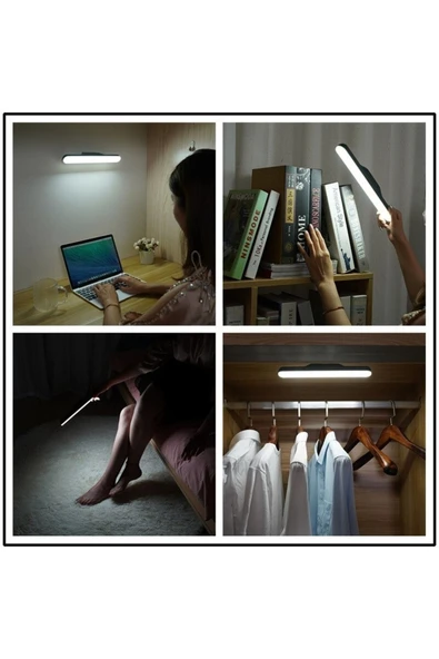Ucuz Geldi Şarjlı Led Işık Mıknatıslı Led Aplik 3 Farklı Işık Şarjlı Martı Ledli Aplik Siyah Hero Led Lamba - 5