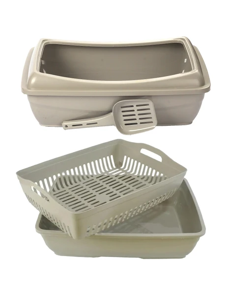 Açık Süzeçli Elekli Kedi Tuvaleti 37x49x17 cm - 6