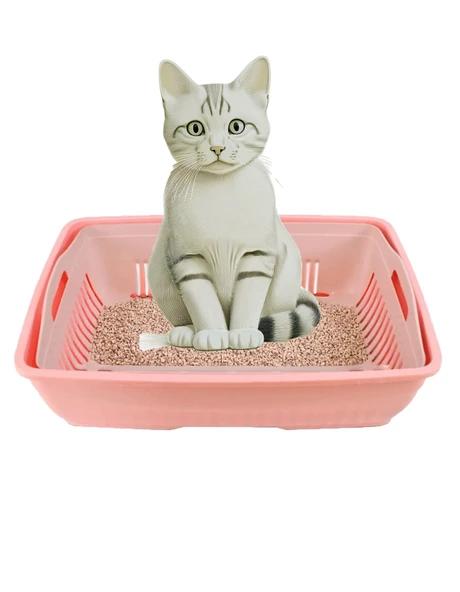 Açık Süzeçli Elekli Kedi Tuvaleti 37x49x17 cm - 4