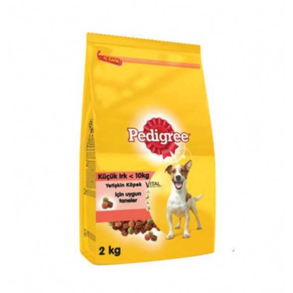 Pedigree Biftekli ve Sebzeli Küçük Irk Yetişkin Köpek Maması 2 Kg.