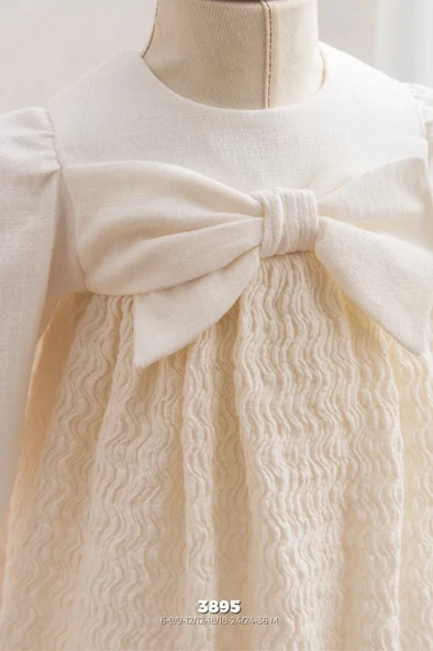 Tongs Baby Bebek Elbise 3895 Ekru - Resim 2