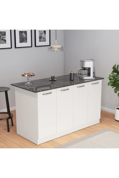 UMGMOBİLYA Patentli 160lık Benzila Bendir Mutfak Adası, Ada Mutfak, Çok Amaçlı Mutfak Dolabı, Mutfak Masası