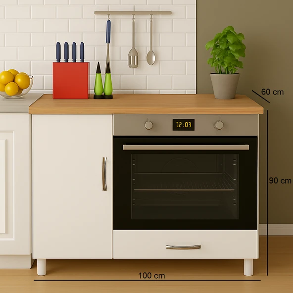 UMGMOBİLYA Ankastre Fırın Ve Ocak Dolabı, Set Üstü Ocak Dolabı, Çok Amaçlı Dolap, Mutfak Dolabı - 1