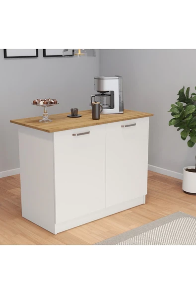 UMGMOBİLYA Patentli 120cm Lik Benzila Ada Mutfak, Mutfak Adası, Mutfak Tezgahı, Çok Amaçlı Dolap, Mutfak Masası