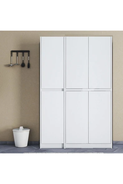 UMGMOBİLYA Ultra Çok Amaçlı 6 Kapaklı Mutfak Dolabı, Ayakkabılık, Banyo Dolabı, Kiler Dolabı Patentli