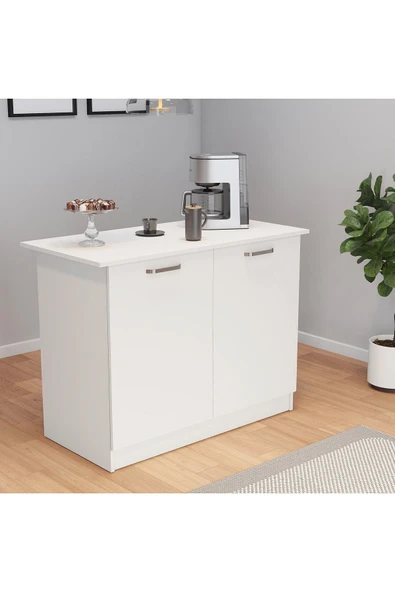 UMGMOBİLYA Patentli 120cm Lik Benzila Ada Mutfak, Mutfak Adası, Mutfak Tezgahı, Çok Amaçlı Dolap, Mutfak Masası