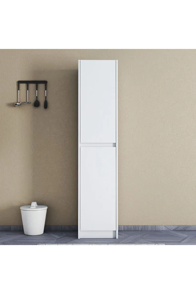 UMGMOBİLYA Patentli Astira Beyaz Kulpsuz Raflı Boy Dolabı, Mutfak Dolabı, Ayakkabılık, Kiler/Banyo Dolabı, Elbise Dolabı