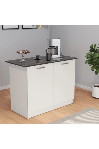UMGMOBİLYA Patentli 120cm Lik Benzila Ada Mutfak, Mutfak Adası, Mutfak Tezgahı, Çok Amaçlı Dolap, Mutfak Masası