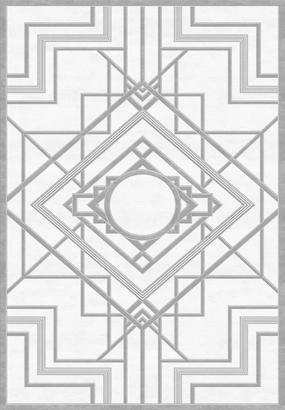 Makinede Yıkanabilir Leke Tutmaz  Gri Dot Keçe Kaymaz Taban Lobohemart Salon Saçaksız Halı B1203  GRİ 80 x 150 - Resim 2