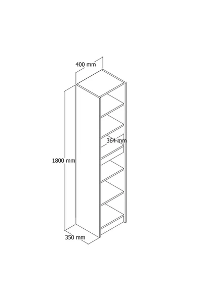 UMGMOBİLYA Patentli Astira Beyaz Kulpsuz Raflı Boy Dolabı, Mutfak Dolabı, Ayakkabılık, Kiler/Banyo Dolabı, Elbise Dolabı - 4