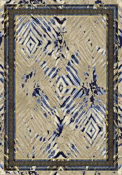 Makinede Yıkanabilir Leke Tutmaz  Lacivert Dot Keçe Kaymaz Taban Modern Salon Saçaksız Halı B1208  LACİVERT 160 x 230 - Resim 2