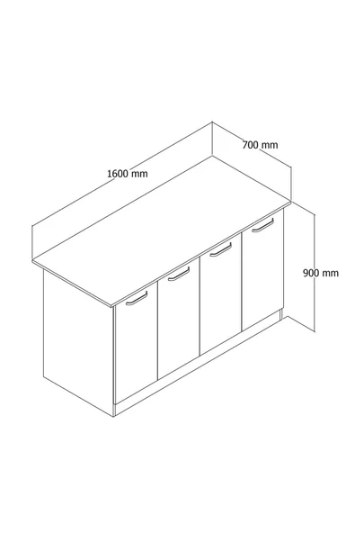 UMGMOBİLYA Patentli 160lık Benzila Beyaz Mutfak Adası, Ada Mutfak, Çok Amaçlı Mutfak Dolabı, Mutfak Masası - 5