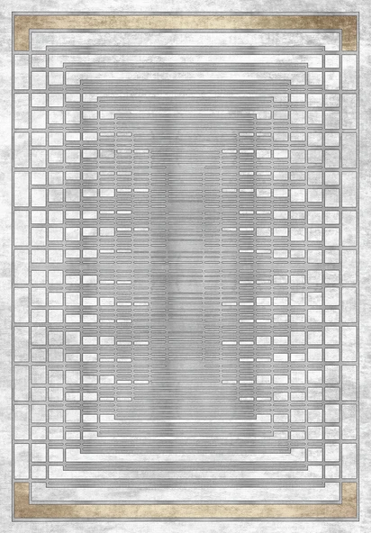 Makinede Yıkanabilir Leke Tutmaz  Gümüş Dot Keçe Kaymaz Taban Çerçeve Salon Saçaksız Halı B1172  GÜMÜŞ 80 x 200 - Resim 2