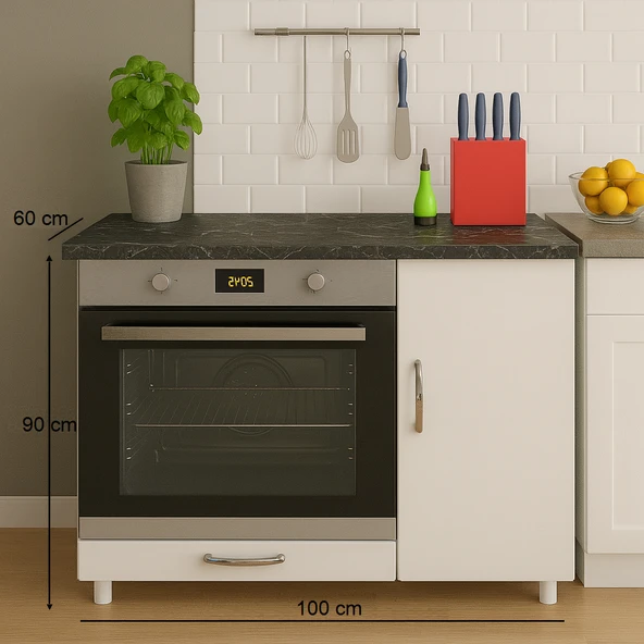 UMGMOBİLYA Ankastre Fırın Ve Ocak Dolabı, Set Üstü Ocak Dolabı, Çok Amaçlı Dolap, Mutfak Dolabı - 2