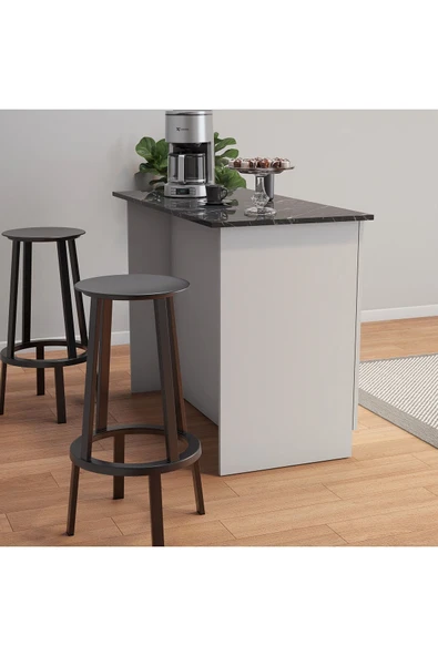 UMGMOBİLYA Patentli 120cm Lik Benzila Ada Mutfak, Mutfak Adası, Mutfak Tezgahı, Çok Amaçlı Dolap, Mutfak Masası - 2