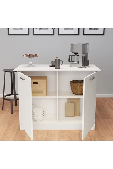 UMGMOBİLYA Patentli 120cm Lik Benzila Ada Mutfak, Mutfak Adası, Mutfak Tezgahı, Çok Amaçlı Dolap, Mutfak Masası - 4