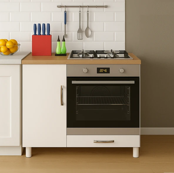 UMGMOBİLYA Ankastre Fırın Ve Ocak Dolabı, Set Üstü Ocak Dolabı, Çok Amaçlı Dolap, Mutfak Dolabı - 3