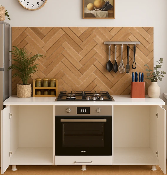 UMGMOBİLYA 140LIK BEYAZ ANKASTRE FIRIN OCAK DOLABI, KAHVE KÖŞESİ, ÇOK AMAÇLI MUTFAK DOLABI - 3