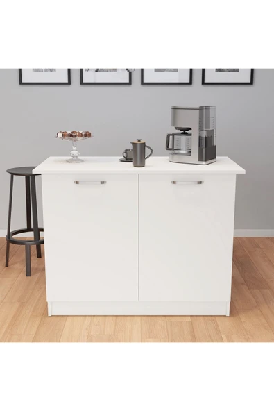 UMGMOBİLYA Patentli 120cm Lik Benzila Ada Mutfak, Mutfak Adası, Mutfak Tezgahı, Çok Amaçlı Dolap, Mutfak Masası - 3