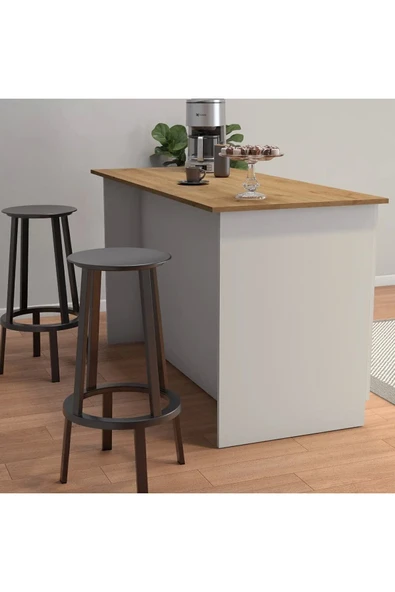 UMGMOBİLYA Patentli 160lık Benzila Meşe Mutfak Adası, Ada Mutfak, Çok Amaçlı Mutfak Dolabı, Mutfak Masası - 2