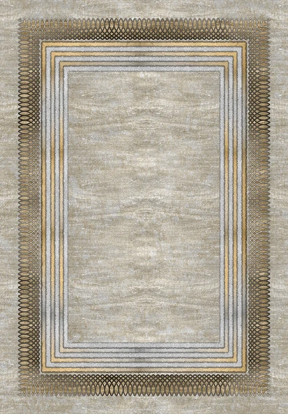 Makinede Yıkanabilir Leke Tutmaz  Multi Dot Keçe Kaymaz Taban Çerçeve Salon Saçaksız Halı B1171  MULTİ 100 x 200 - Resim 2