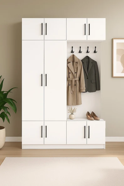 UMGMOBİLYA SİNEM PORTMANTO Kapaklı, Raflı, Askılı Vestiyer ürün görseli 1