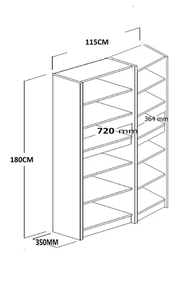 UMGMOBİLYA Ultra Çok Amaçlı 6 Kapaklı Mutfak Dolabı, Ayakkabılık, Banyo Dolabı, Kiler Dolabı Patentli - 3