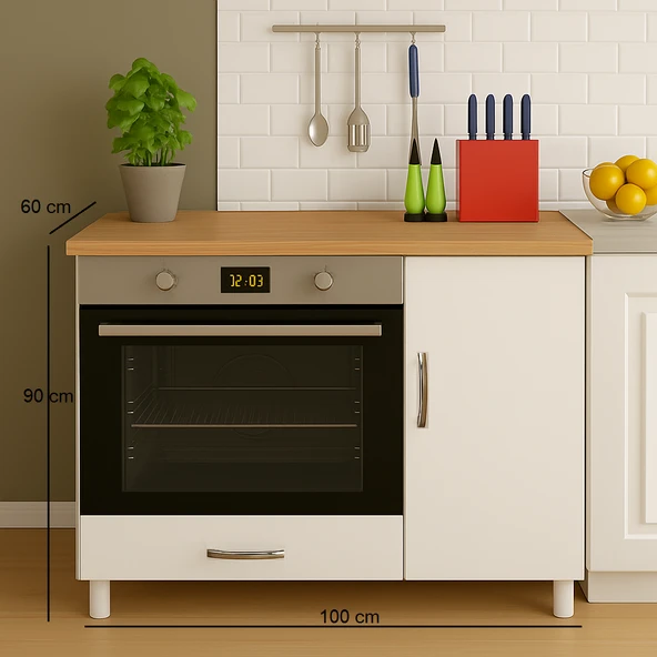 UMGMOBİLYA Ankastre Fırın Ve Ocak Dolabı, Set Üstü Ocak Dolabı, Çok Amaçlı Dolap, Mutfak Dolabı - 2