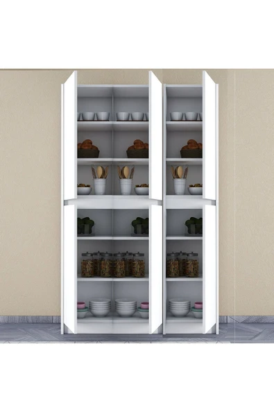 UMGMOBİLYA Ultra Çok Amaçlı 6 Kapaklı Mutfak Dolabı, Ayakkabılık, Banyo Dolabı, Kiler Dolabı Patentli - 2