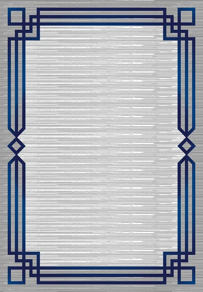 Makinede Yıkanabilir Leke Tutmaz  Lacivert Dot Keçe Kaymaz Taban Çerçeveli Salon Saçaksız Halı B1266  LACİVERT 100 x 200 - Resim 2