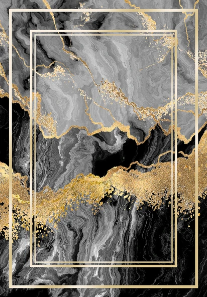 Makinede Yıkanabilir Leke Tutmaz  Siyah-Gri Dot Keçe Kaymaz Taban Modern Salon Saçaksız Halı B1248  GRİ 100 x 300 - Resim 2