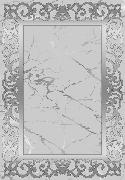 Makinede Yıkanabilir Leke Tutmaz  Gri Dot Keçe Kaymaz Taban DekorÇerçeve Salon Saçaksız Halı B1276  GRİ 180 x 280 - Resim 2