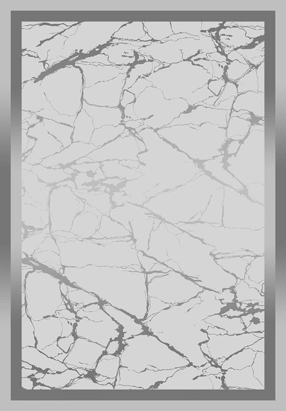 Makinede Yıkanabilir Leke Tutmaz  Gri Dot Keçe Kaymaz Taban Çerçeve Salon Saçaksız Halı B1288  GRİ 200 x 300 - Resim 2