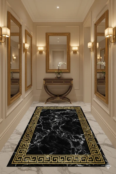 Kaymaz Taban Siyah Pvc Deri Yolluk Saçaksız 462-01   ÇOKLU 100 x 400 - 3