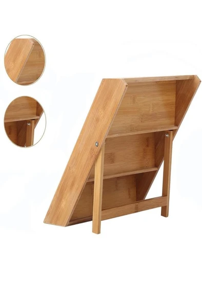 Bambu 3 Katlı Katlanır Ayaklı Baharatlık Standı - 6